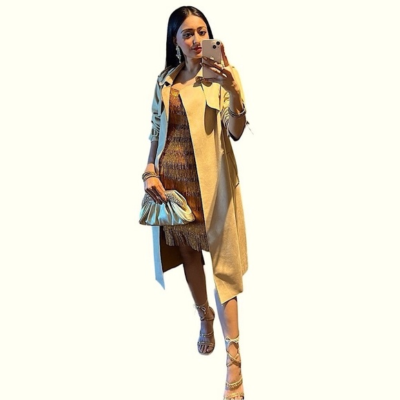 Geebin Flores Gold Beaded Dress, size Small - Picture 3 of 8